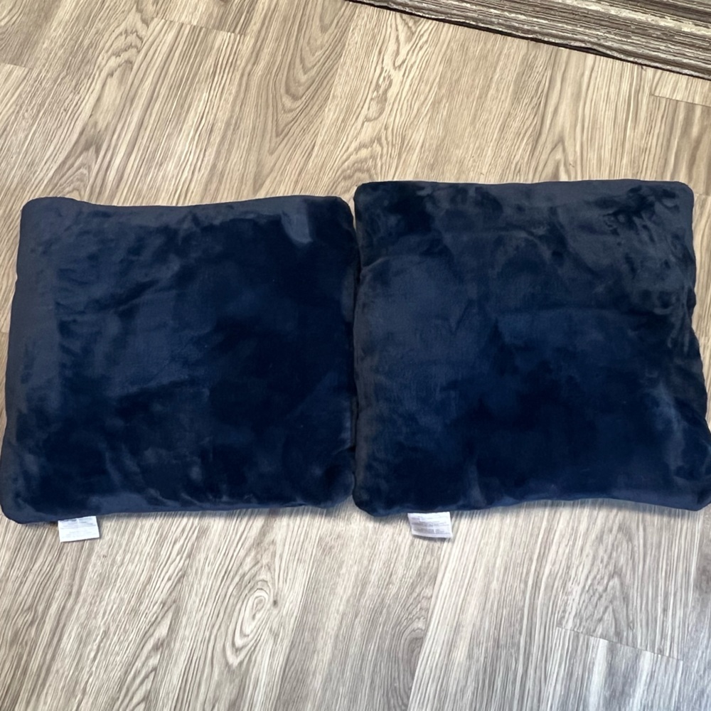 Navy Blue soft throw pillow set 16x16